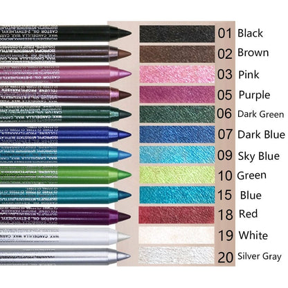 14-Pack Eyeliner Pencil Waterproof Colored Paste Liners with Metallic & Shimmer Finishes Smudge-Proof