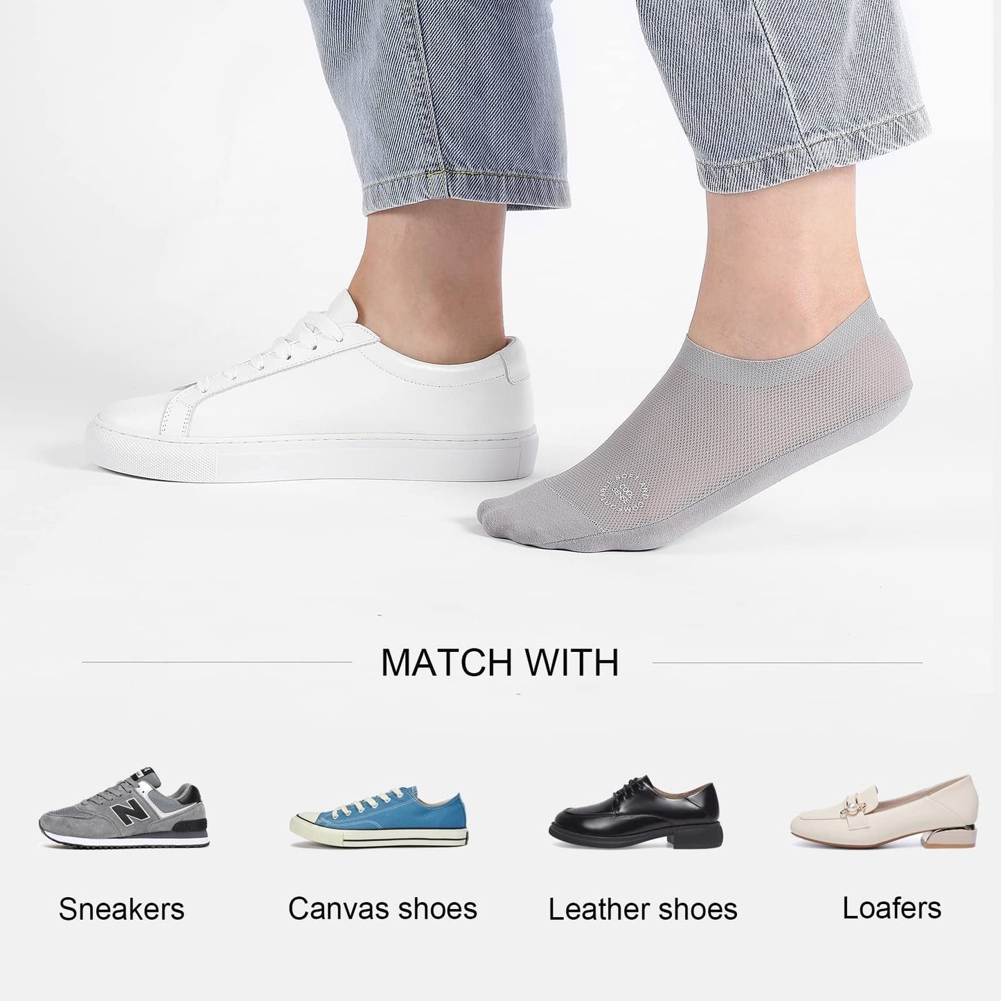 🧦3-Pair Invisible Grip Socks Pack 🧦Breathable | Low-Cut | Anti-Slip | Sweat-Absorbing