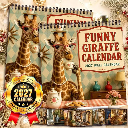 🦒 2027 Funny Giraffe Wall Calendar