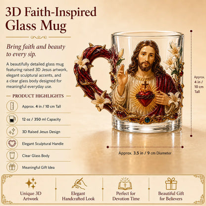 ⏳ Last Day 40% OFF – ✝️ 3D Christian Devotional Glass Mug Collection