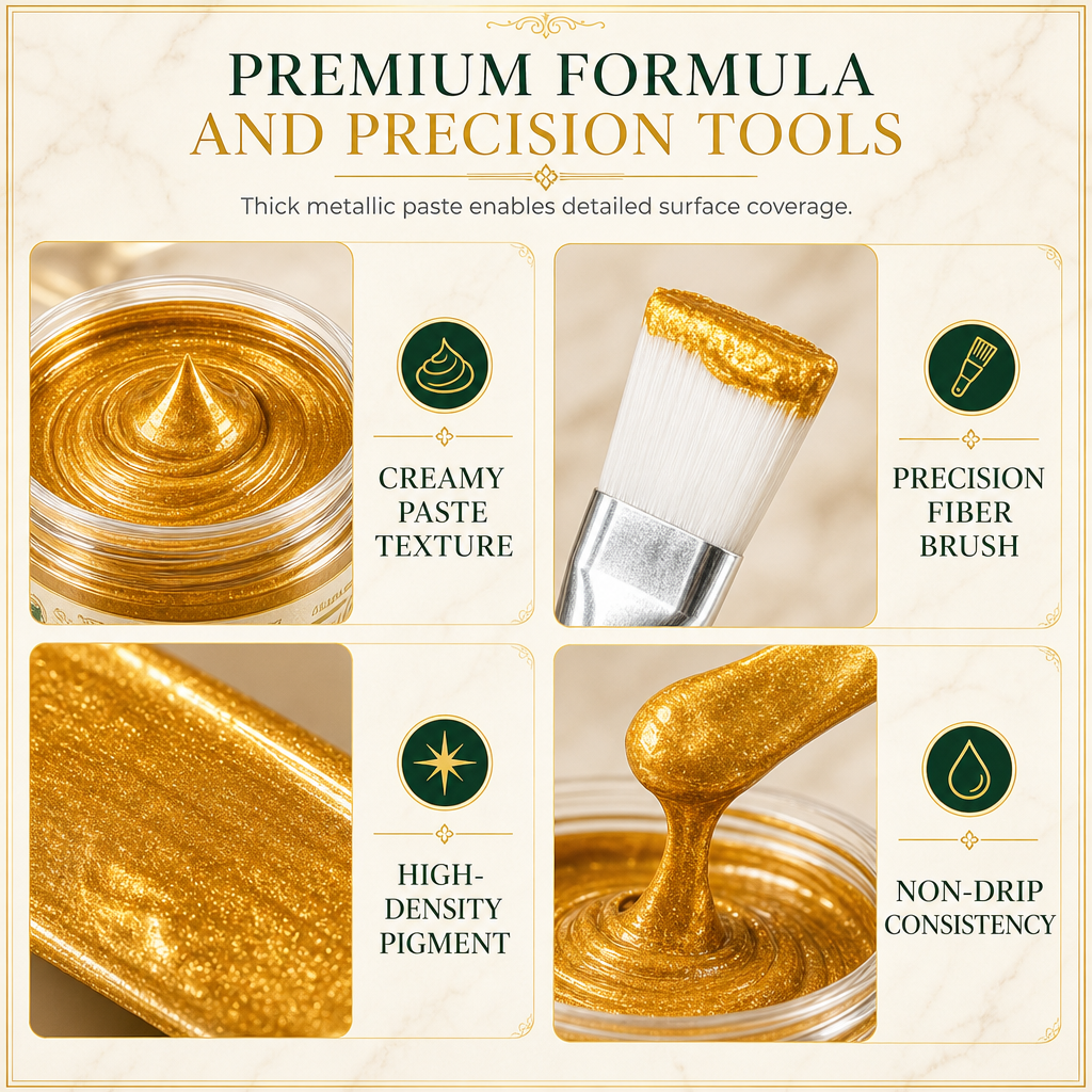 ✨✨ Gold Metallic Refinishing Repair Paste - Home Decor Restoration Kit 🎨