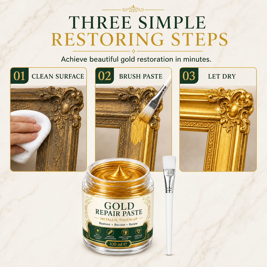 ✨✨ Gold Metallic Refinishing Repair Paste - Home Decor Restoration Kit 🎨