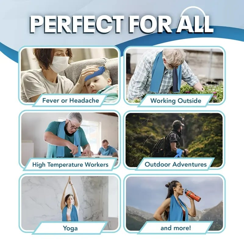 ❄️ Instant Cooling Towel – Quick Dry Sports Towel for Gym, Travel & Outdoor Activities