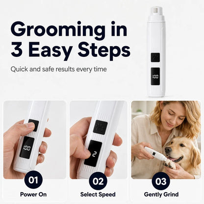 🥳2026 Hot Sale🥳💞50k+ Sold!🐶💨 50% Off! Electric Pet Nail Grinder – Whisper‑quiet, 3‑step Gentle Grinding. Led Power Display & Usb‑c Rechargeable – Stress‑free Grooming For Dogs & Cats! 🛡️✨