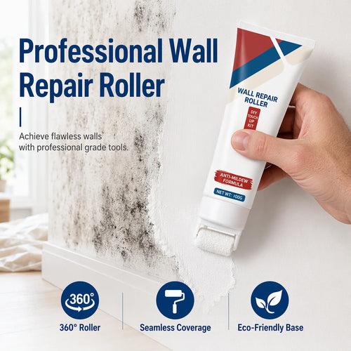 🥳2026 HOT SALE🥳💞50K+ SOLD! 🥩🍴 56% OFF!All-in-One Wall Repair Paste with Roller Brush