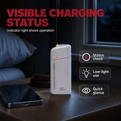 Portable Emergency Phone Charger‑aa Battery‑powered Power Bank With Led Flashlight, Pocket‑size Usb Emergency Backup Charger For Outdoor Travel Camping