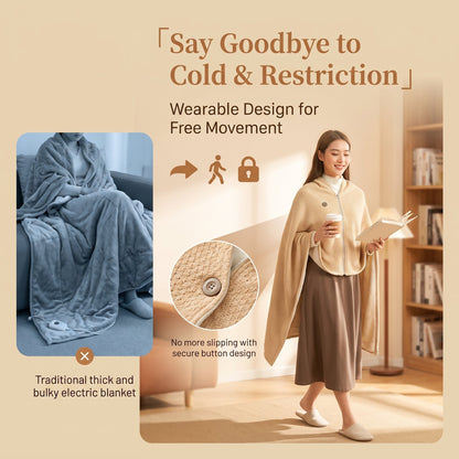 ❄️ LAST CHANCE 50% OFF Heated Wearable Blanket – Stay Warm at Your Desk Without Bulky Layers