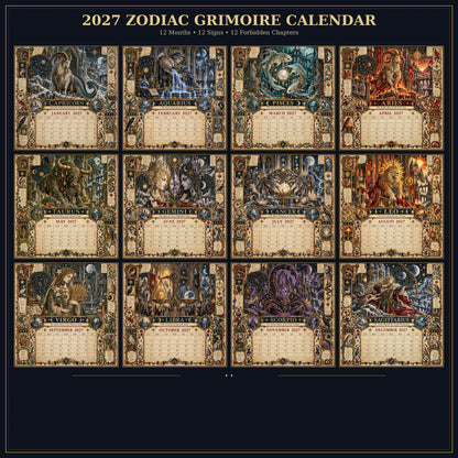 2027 Zodiac Grimoire Calendar™ | 12 Signs, 12 Forbidden Chapters