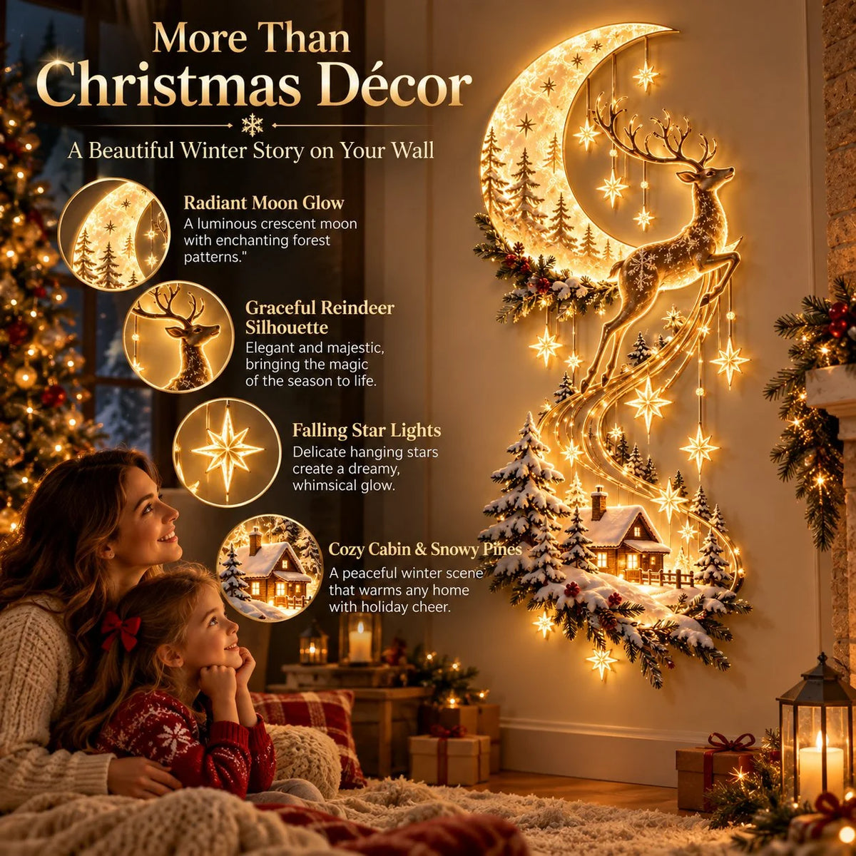 Reindeer Under the Starry Sky – Cozy Christmas Cabin