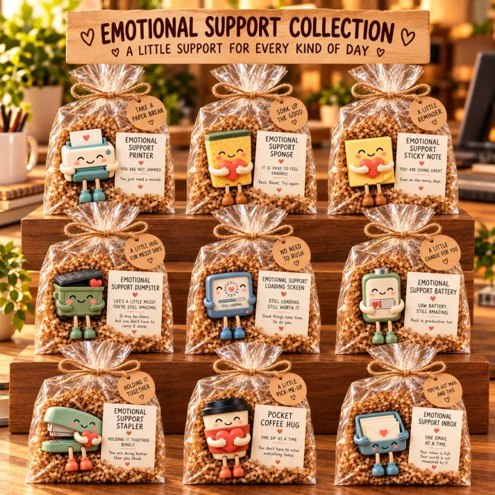 🔥Emotional Support Desk Companions🎁Funny Coworker Gift With Encouraging Message Card