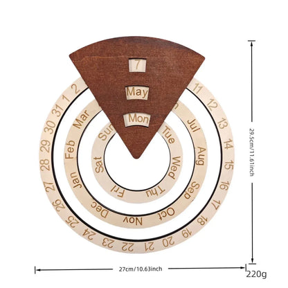 📅Wooden Perpetual Calendar – Rotating Wall Calendar