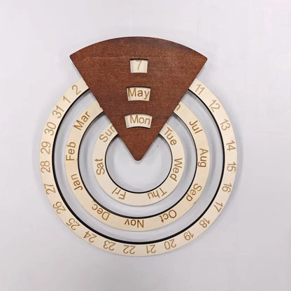 📅Wooden Perpetual Calendar – Rotating Wall Calendar