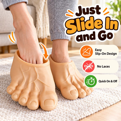 😂 Bigfoot Funny Feet Slippers – Realistic Oversized Novelty House Shoes