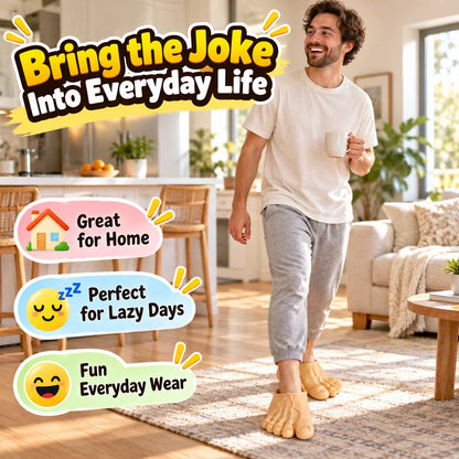 😂 Bigfoot Funny Feet Slippers – Realistic Oversized Novelty House Shoes