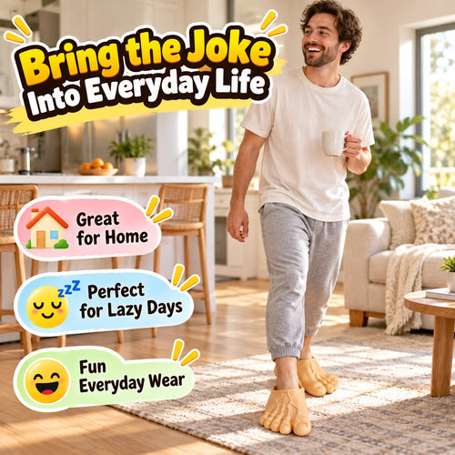 😂 Bigfoot Funny Feet Slippers – Realistic Oversized Novelty House Shoes