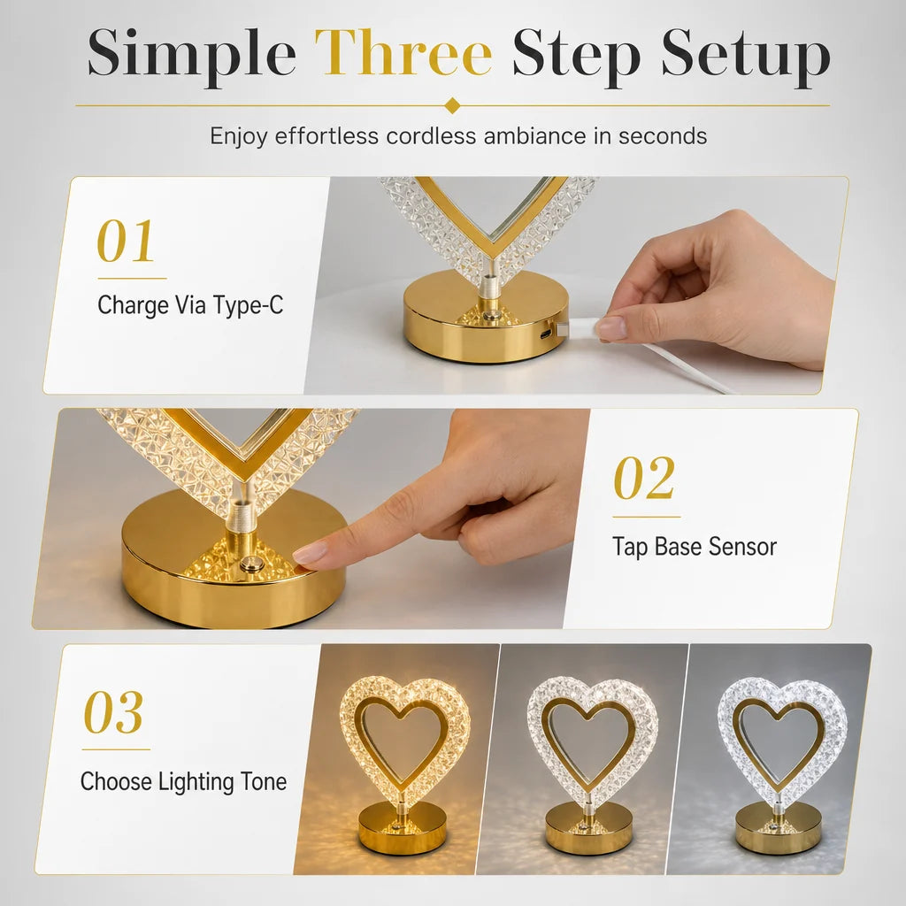 Rechargeable Touch Control Night Light 3 Color Stepless Dimmable Bedside Atmosphere Lamp for Bedroom Creative Birthday Gift