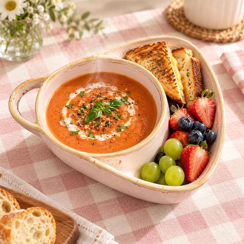 Ceramic Soup & Toasty Bowls with Handles – Rustic Reactive Glaze Design
