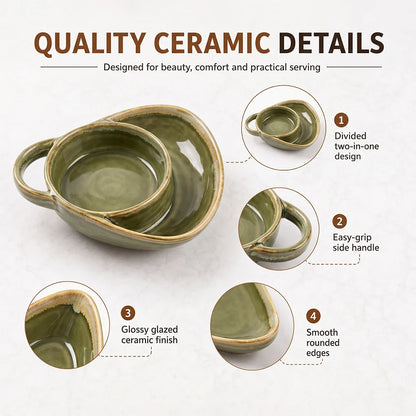 Ceramic Soup & Toasty Bowls with Handles – Rustic Reactive Glaze Design