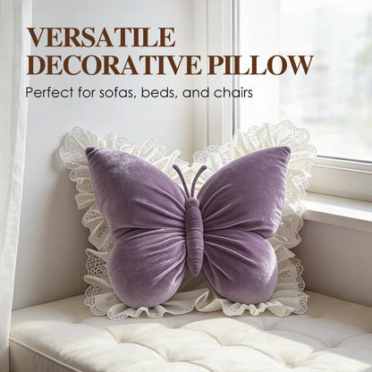 🦋Elegant Butterfly-shaped Throw Pillow – Delicate Lace & Charming Style🌸✨