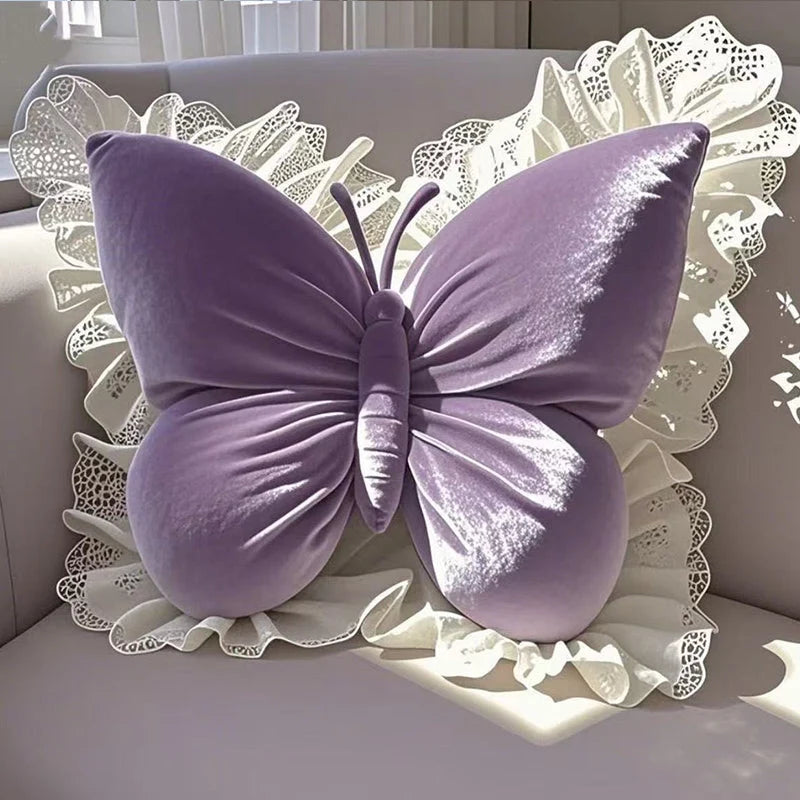 🦋Elegant Butterfly-shaped Throw Pillow – Delicate Lace & Charming Style🌸✨