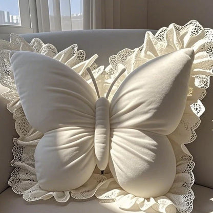 🦋Elegant Butterfly-shaped Throw Pillow – Delicate Lace & Charming Style🌸✨