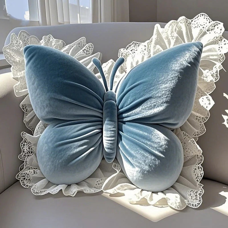 🦋Elegant Butterfly-shaped Throw Pillow – Delicate Lace & Charming Style🌸✨