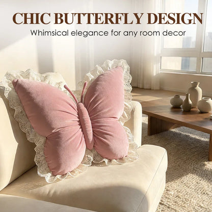 🦋Elegant Butterfly-shaped Throw Pillow – Delicate Lace & Charming Style🌸✨