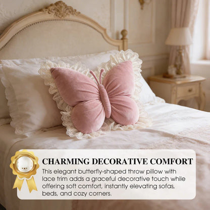 🦋Elegant Butterfly-shaped Throw Pillow – Delicate Lace & Charming Style🌸✨
