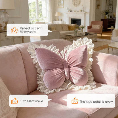 🦋Elegant Butterfly-shaped Throw Pillow – Delicate Lace & Charming Style🌸✨