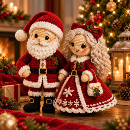 Crochet Christmas Santa & Mrs. Claus Amigurumi Doll