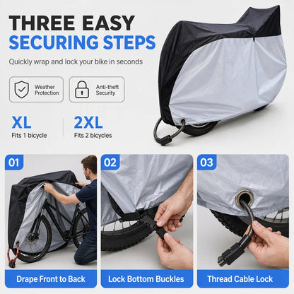 Waterproof And Dustproof 190t Bicycle Cover For Outdoor Bike Protection🚴