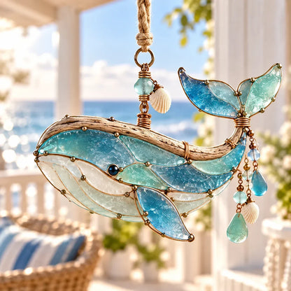 🌊✨ Sea Glass Coastal Charms – Handcrafted Ocean Suncatcher Hanging Ornament Collection