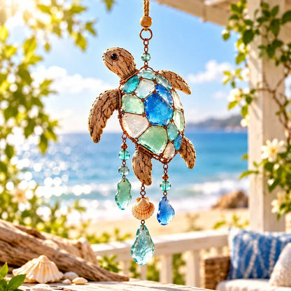 🌊✨ Sea Glass Coastal Charms – Handcrafted Ocean Suncatcher Hanging Ornament Collection
