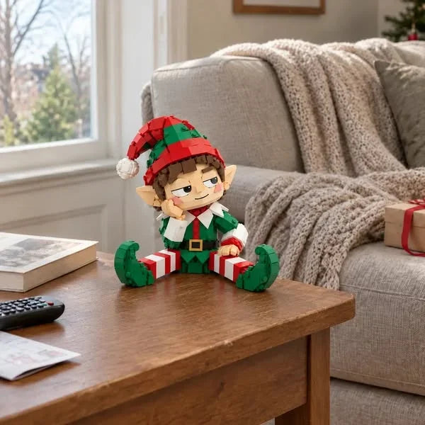 🎅 Off-Duty Christmas Elf Building Set – Funny Holiday Desk Decor