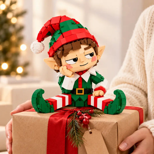 🎅 Off-Duty Christmas Elf Building Set – Funny Holiday Desk Decor