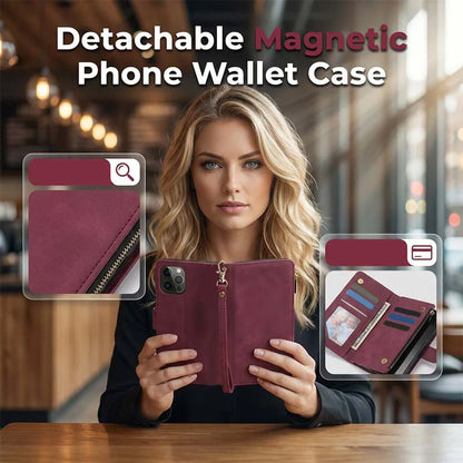 2-in-1 Magnetic Pu Leather Wallet Case