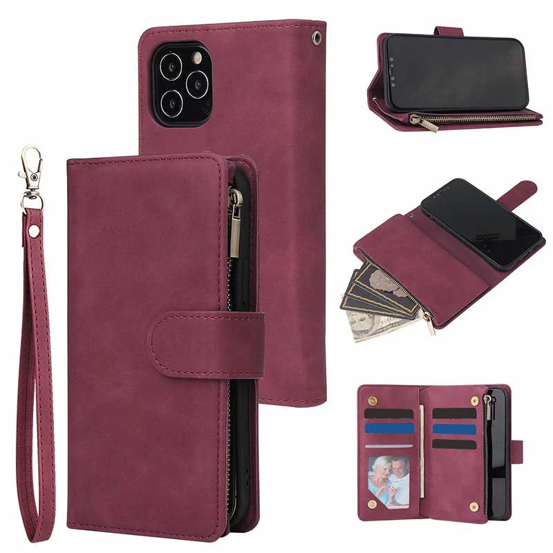 2-in-1 Magnetic Pu Leather Wallet Case