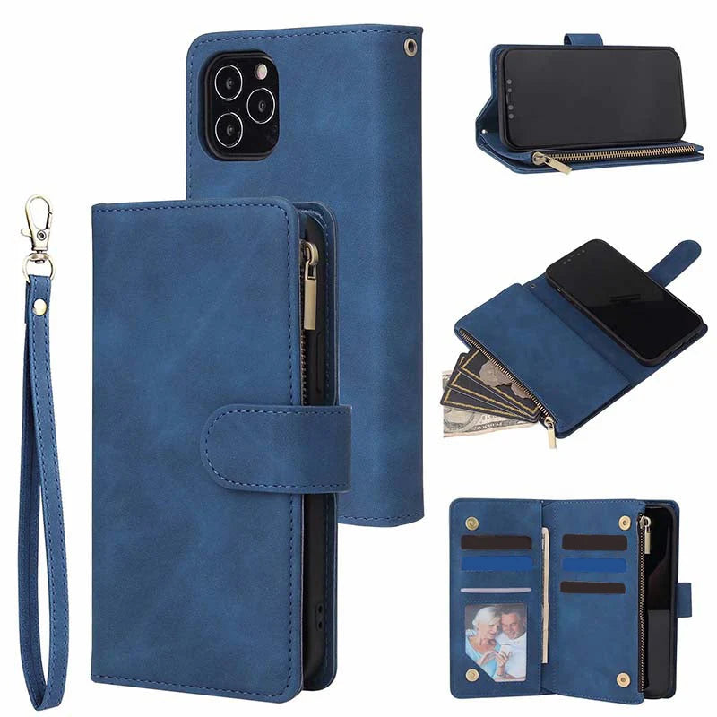 2-in-1 Magnetic Pu Leather Wallet Case