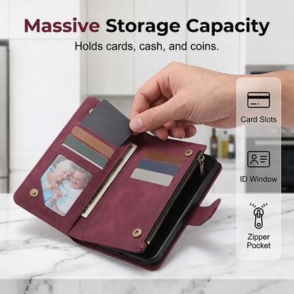 2-in-1 Magnetic Pu Leather Wallet Case