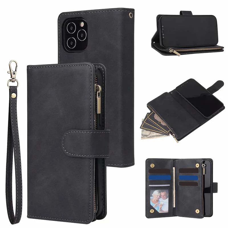 2-in-1 Magnetic Pu Leather Wallet Case