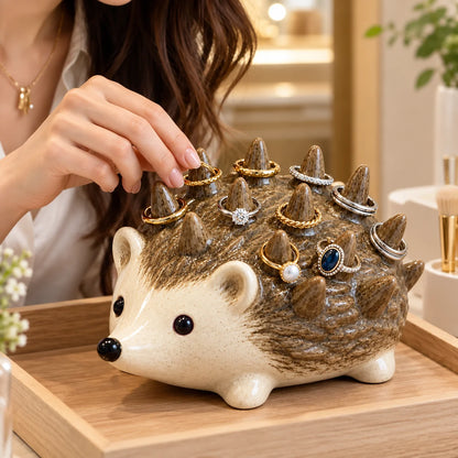 ✨ Cute Resin Hedgehog Ring & Trinket Holder