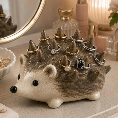 ✨ Cute Resin Hedgehog Ring & Trinket Holder