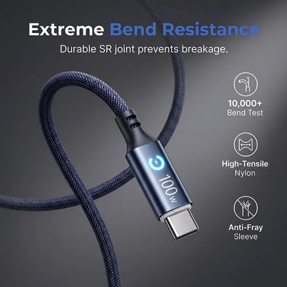 Charge Any Device Instantly! No-overcharge 100w Braided Cable