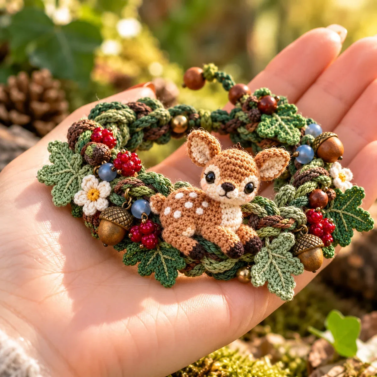 🌿 Woodland Wrist Friends – Handmade 3d Crochet Animal Bracelet Collection🧶