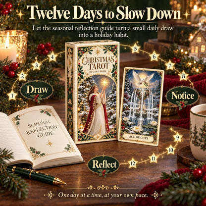 Last Day 49% OFF🎉-🔮 Yuletide Tarot Deck | 78 Festive Cards & A Guided 12-Day Holiday Ritual