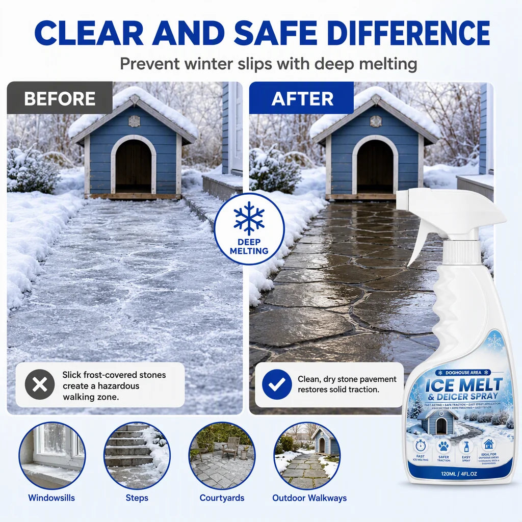 ❄️Outdoor De-Icing & Snow Melting Spray – pet-safe, dissolves frost on contact. Clear steps, walkways & patios fast! 🛡️✅