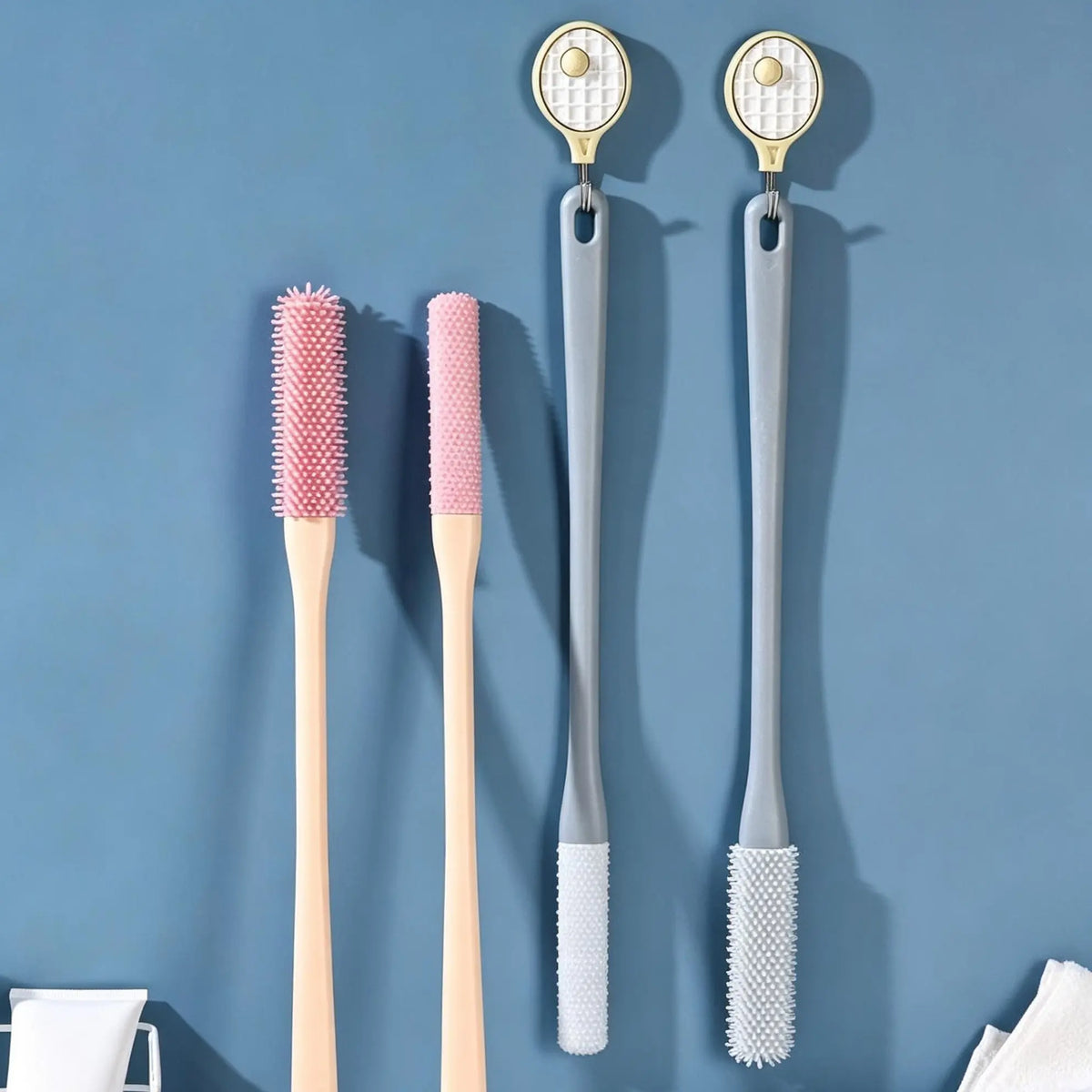 Long-handle Silicone Soft Pedicure Tool, Shower Foot Cleaning Brush For Toe Gap Skin Cleansing🦶🚿