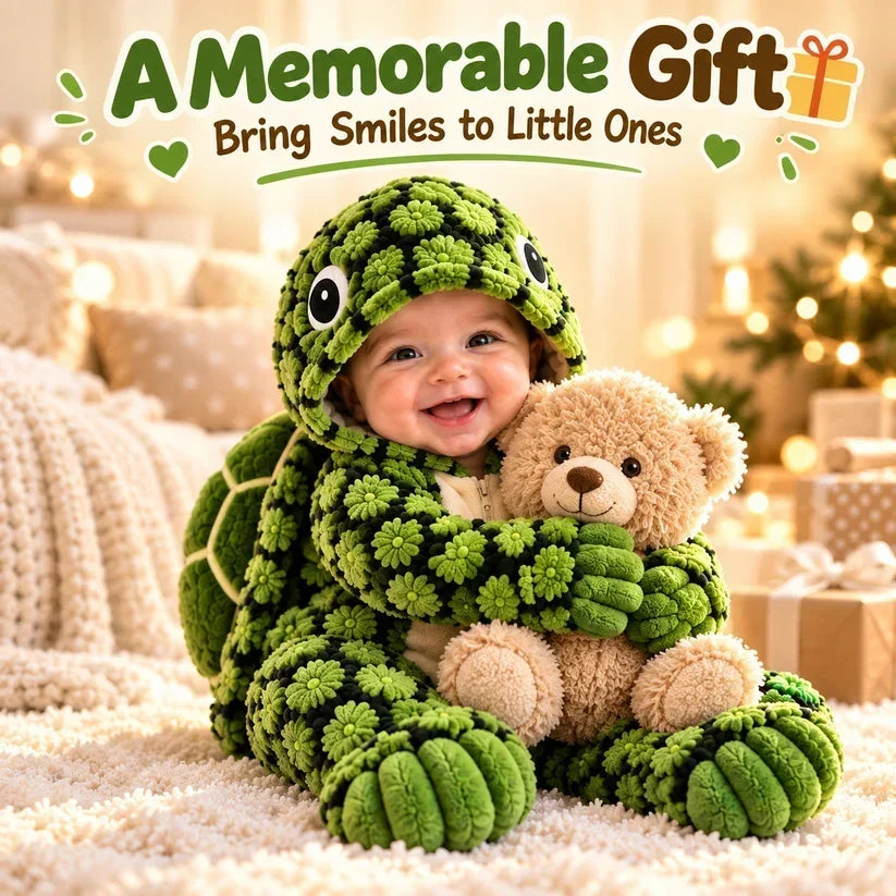 🐢 Ultra-soft Baby Turtle Onesie – Cozy & Warm, Skin-friendly Plush, Easy-zip Diaper Changes & Adorable 3d Shell Design