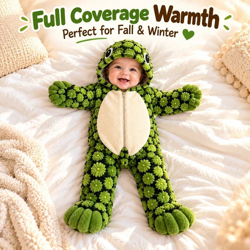 🐢 Ultra-soft Baby Turtle Onesie – Cozy & Warm, Skin-friendly Plush, Easy-zip Diaper Changes & Adorable 3d Shell Design