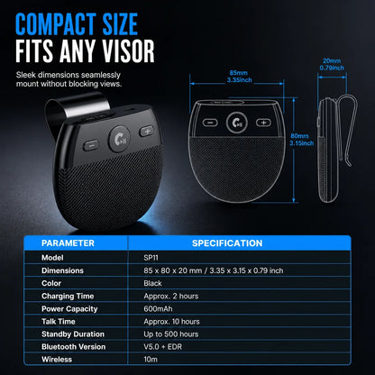 🚗 Sp11 Bluetooth Sun Visor Speakerphone⭐